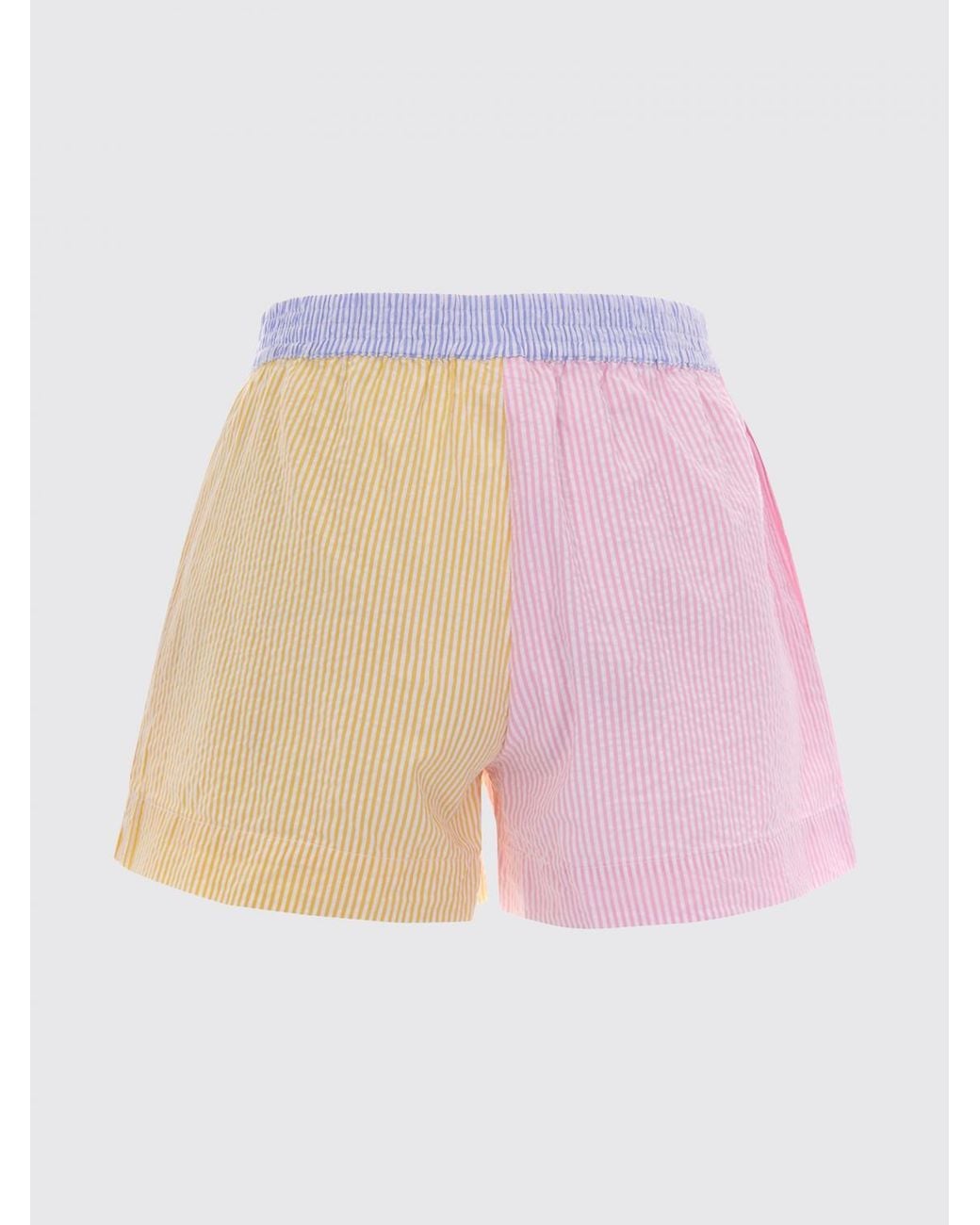 Mc2 Saint Barth Pink Striped Cotton Shorts