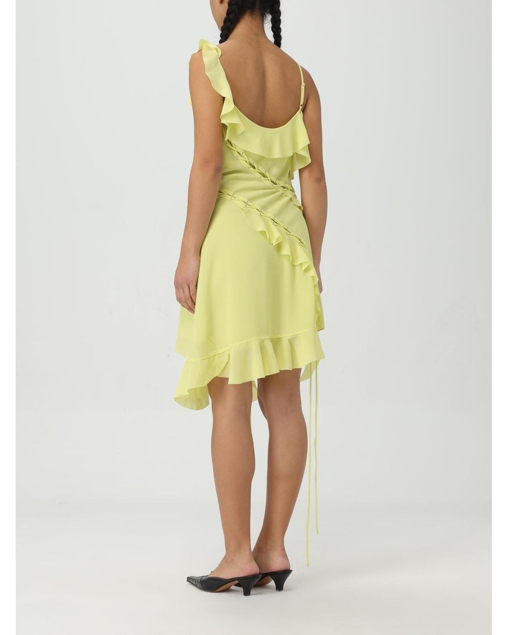 Acne Yellow Shoulder Strap Dress