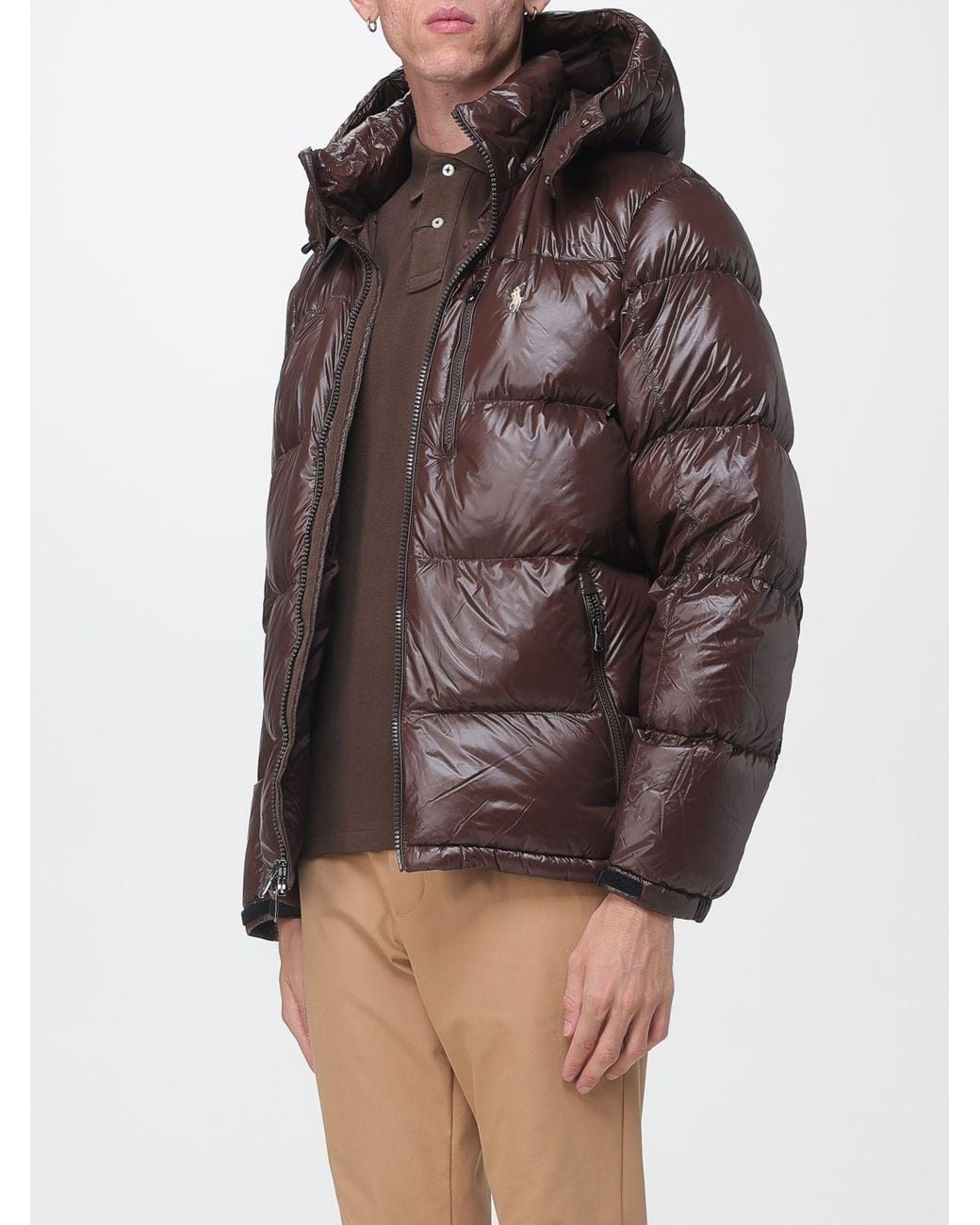Polo Ralph Lauren Brown Gorham Hooded Quilted Down Jacket for men