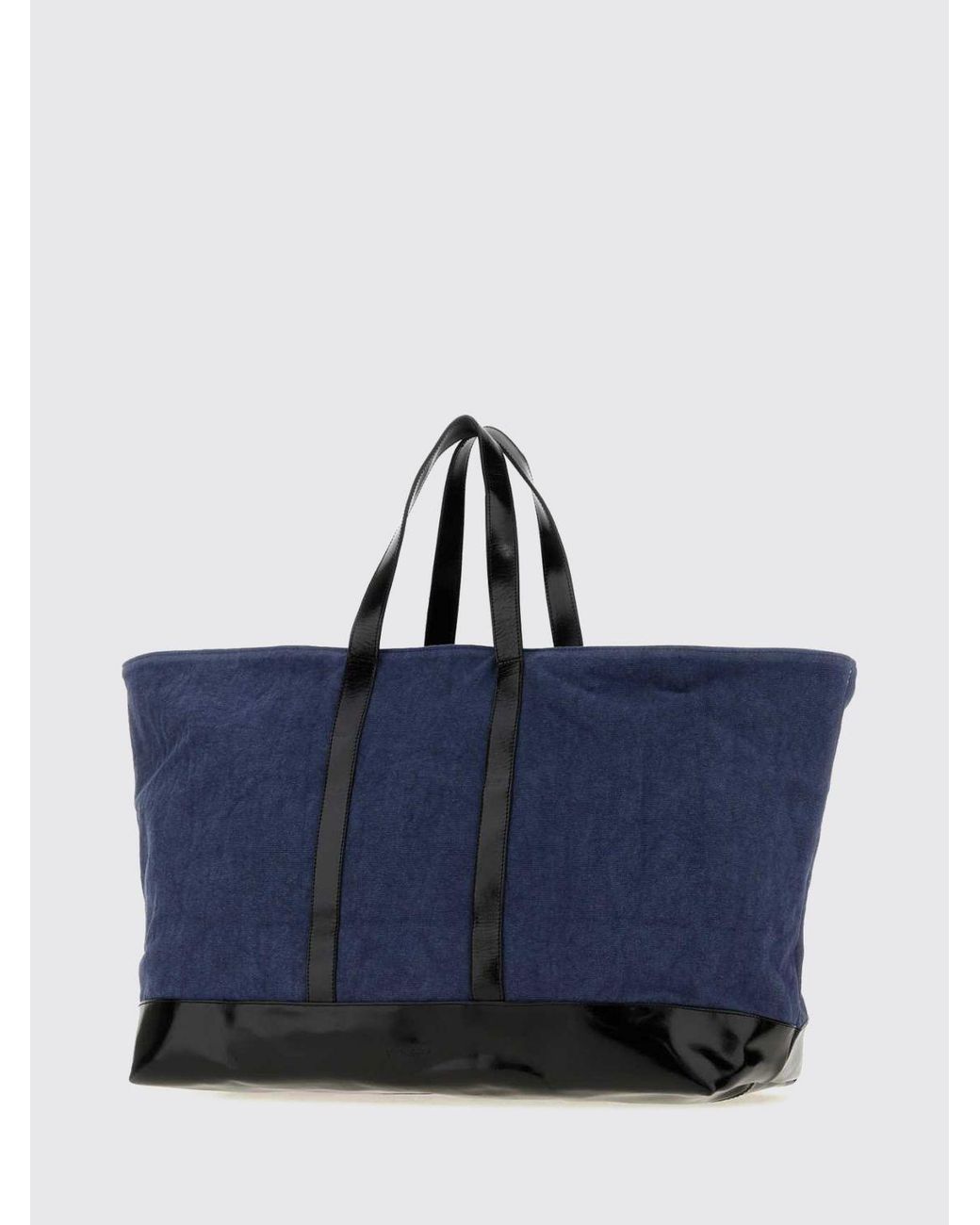 GIMAGUAS Blue Maxi Cotton Tote Bag With Bicolor Abstract Print And Double Handle
