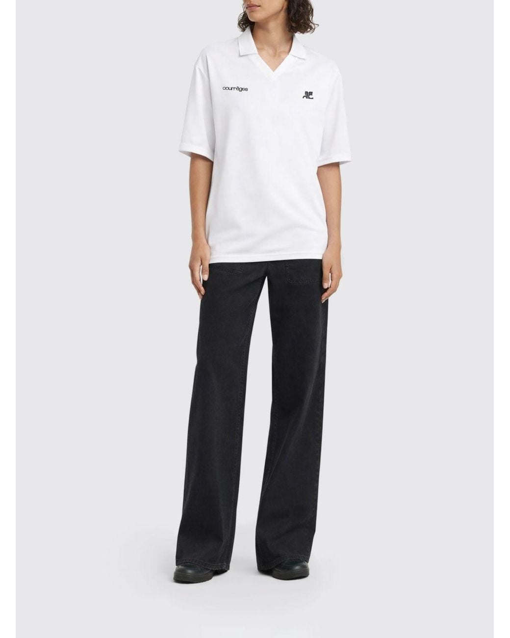 Courreges White CourrÈ Ges Polyester Polo With Logo