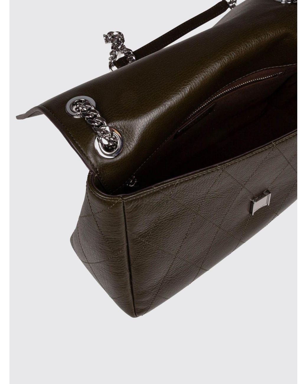 Tory Burch Gray Charlie Double T Quilted Leather Shoulder Bag