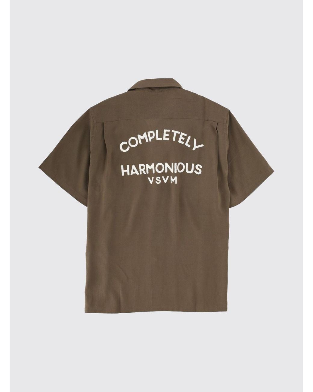 Visvim Brown Short-Sleeved Rayon Bowling Shirt With Camp Collar for men