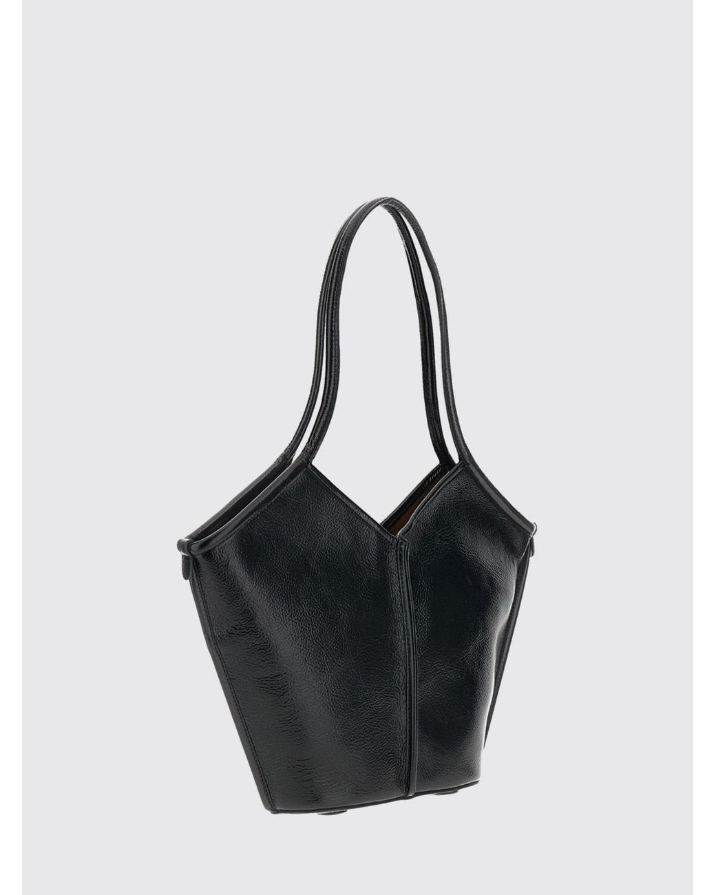 Hereu Black Calella Smooth Calfskin Tote Bag With Removable Pouch