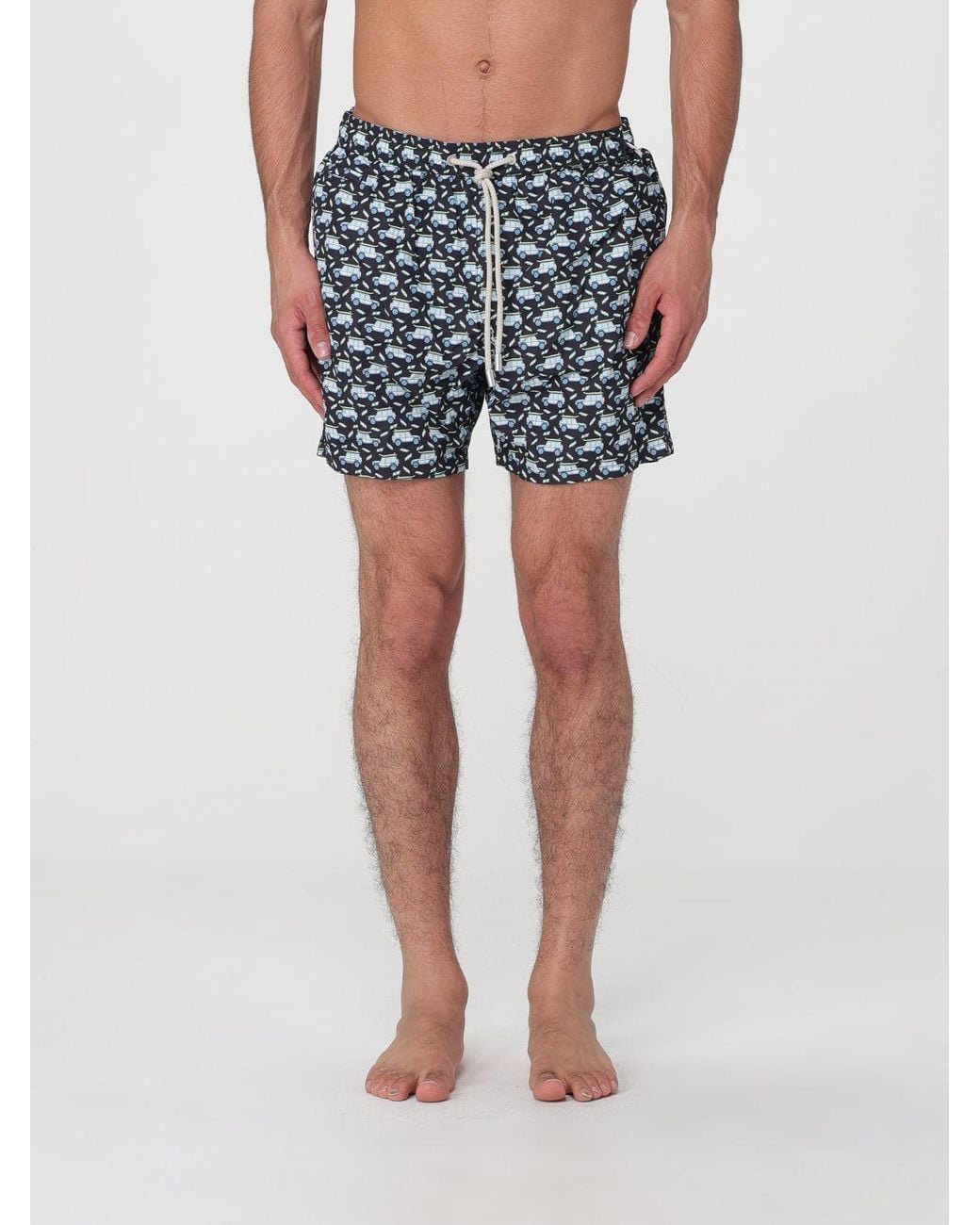 Mc2 Saint Barth Blue Printed Boxer Swim Trunks for men