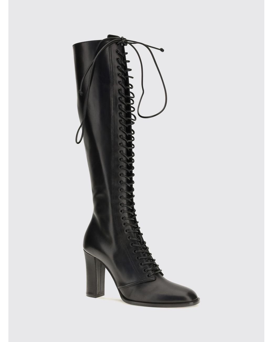 Dolce & Gabbana Black Dolce &Amp Gabbana High-Heeled Smooth Calfskin Leather Knee-High Boots