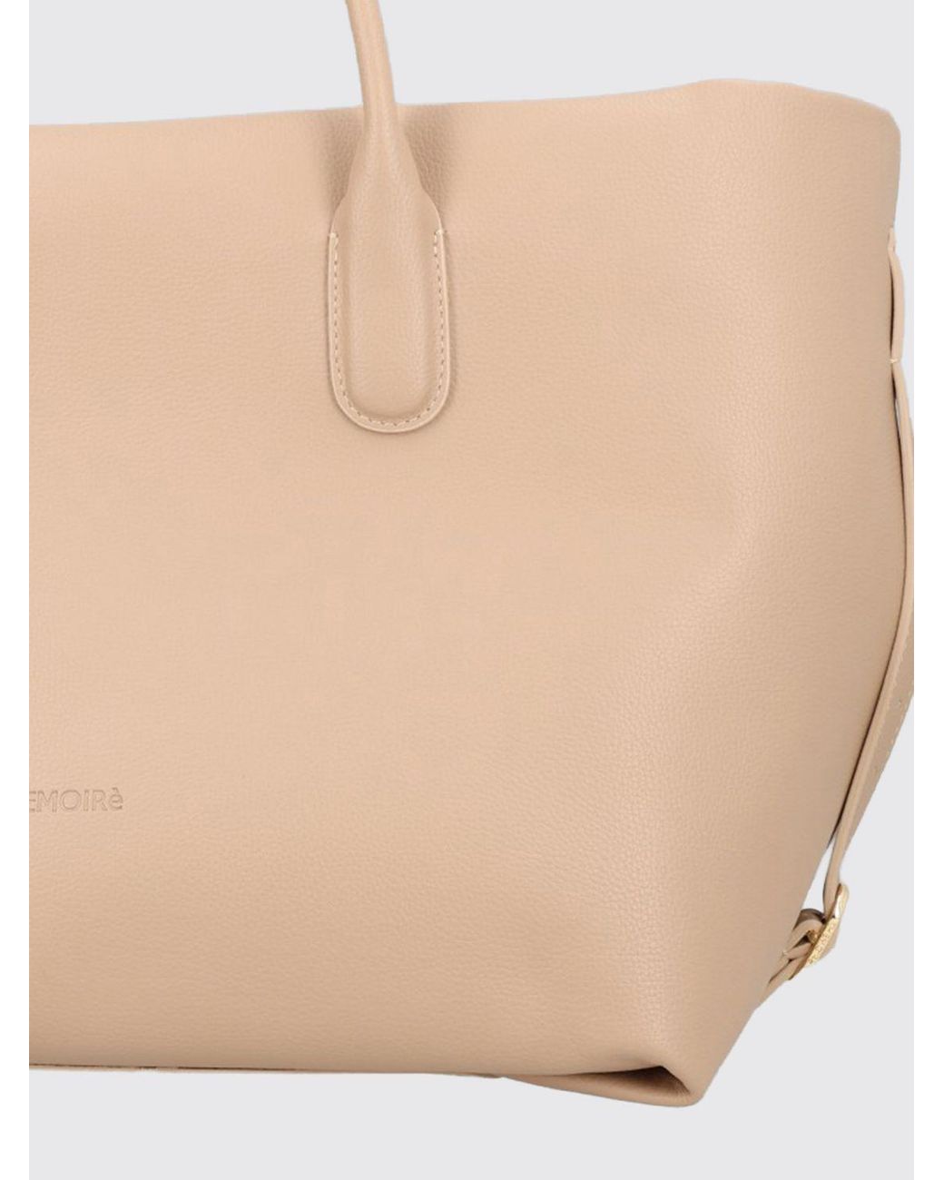 THEMOIRÈ Natural ThemoirÈ Tallia Recycled Leather Shoulder Bag With Double Tubular Handle