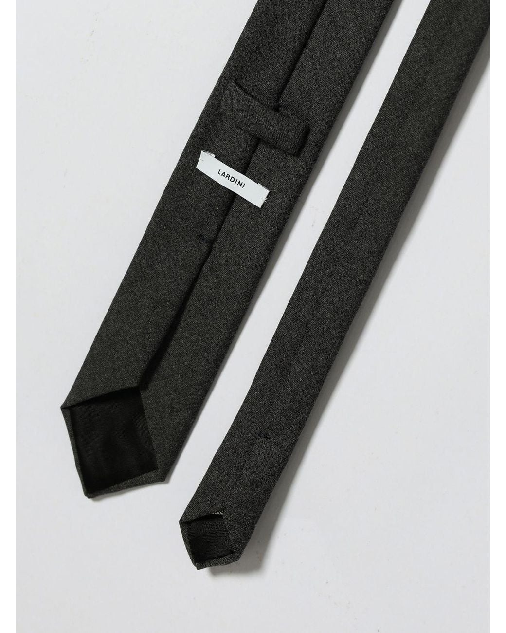 Lardini White Classic Virgin Wool Tie With Logo Loop for men