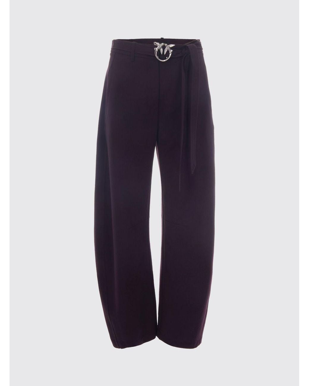 Pinko Blue New Lexy High-Waisted Baggy Trousers With Logo Belt