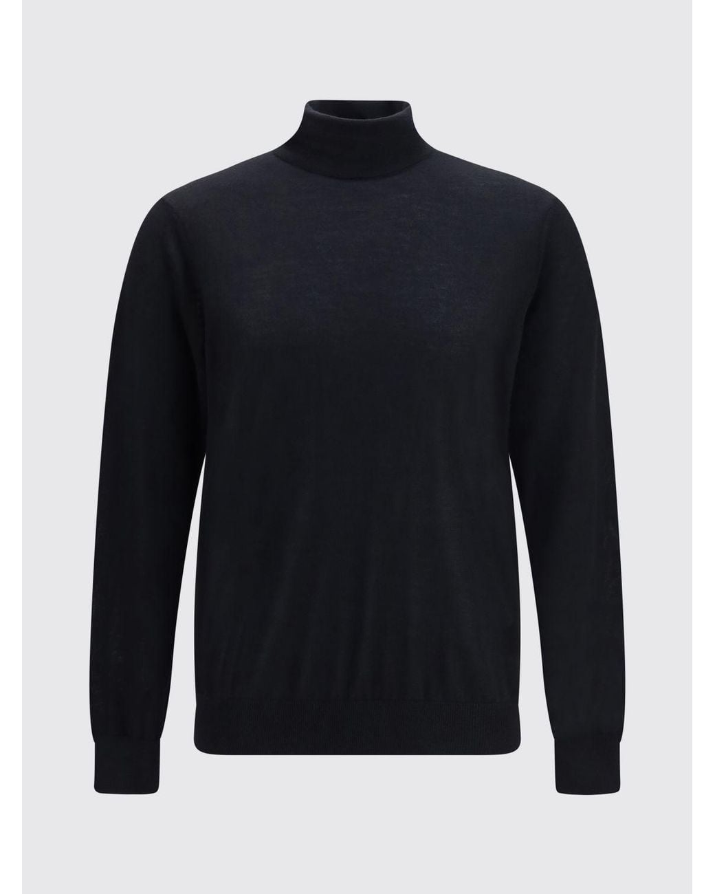 Giorgio Armani Blue Pure Cashmere Turtleneck With Long Sleeves And Ribbed Trims for men