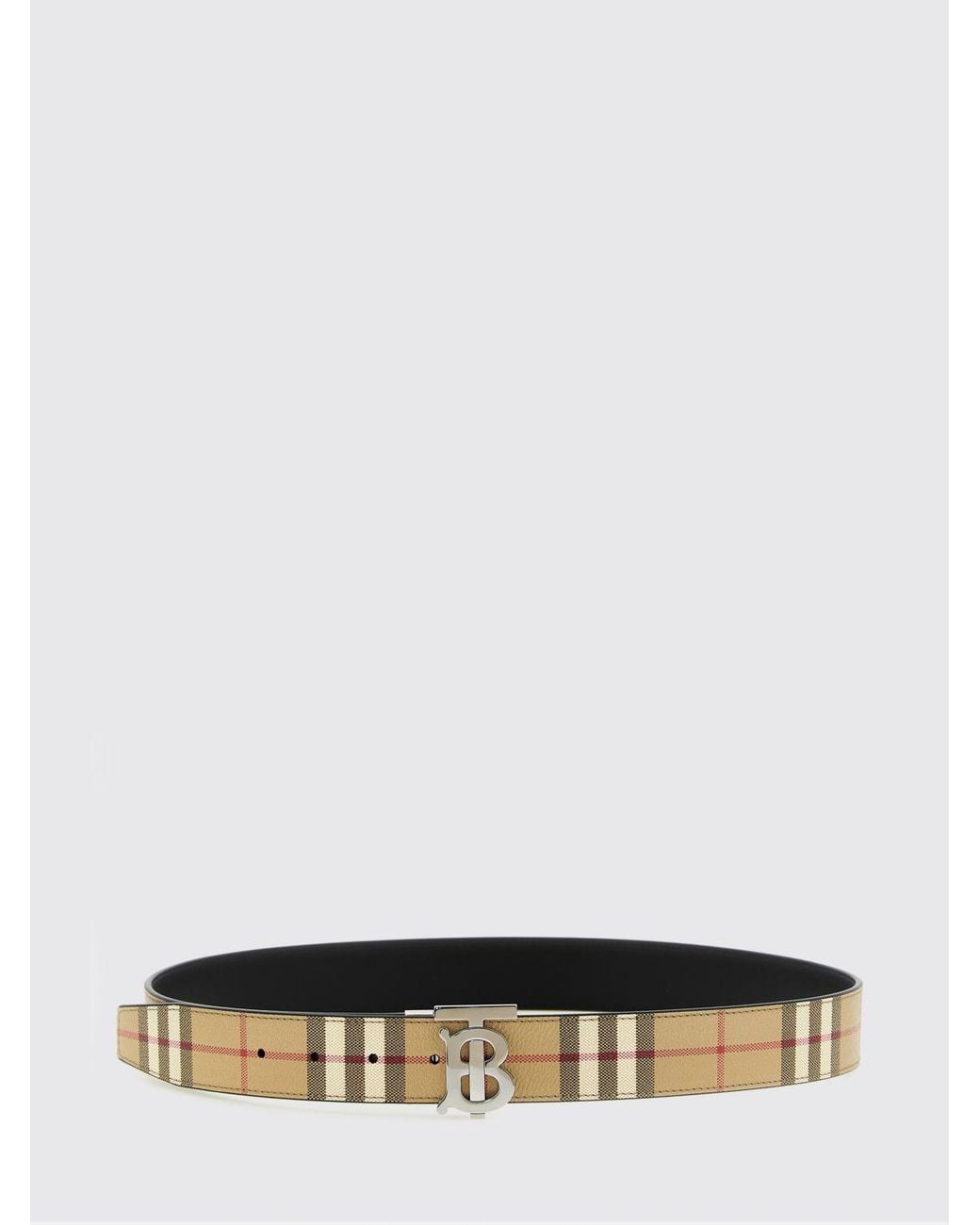 Cinturón Reversible De Lona Check Con Monograma Tb Burberry de hombre de color White