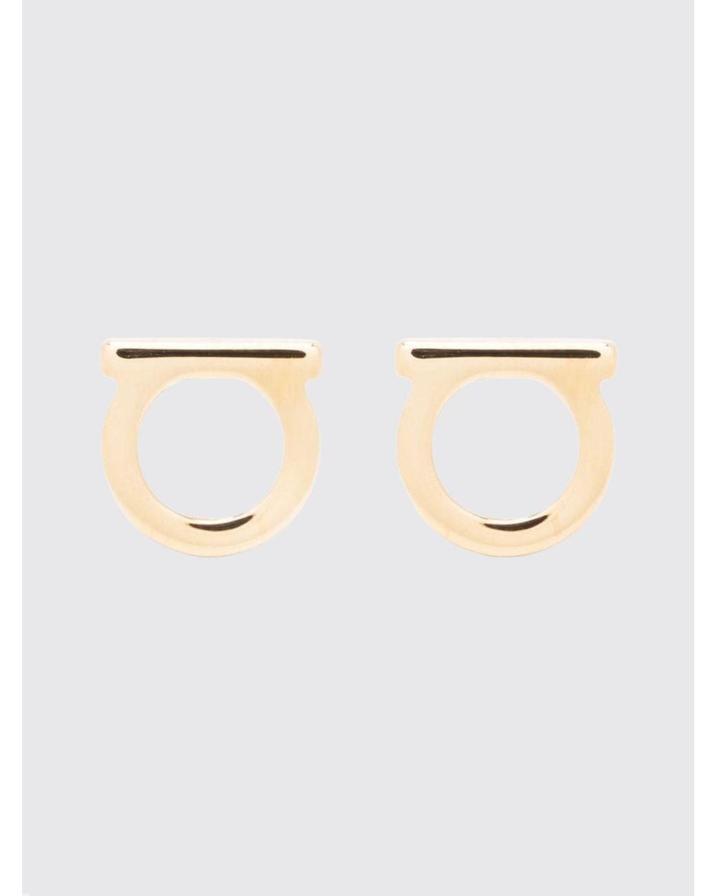 Pendientes De Latón Dorado Con Diseño De Logo Ferragamo de color Natural