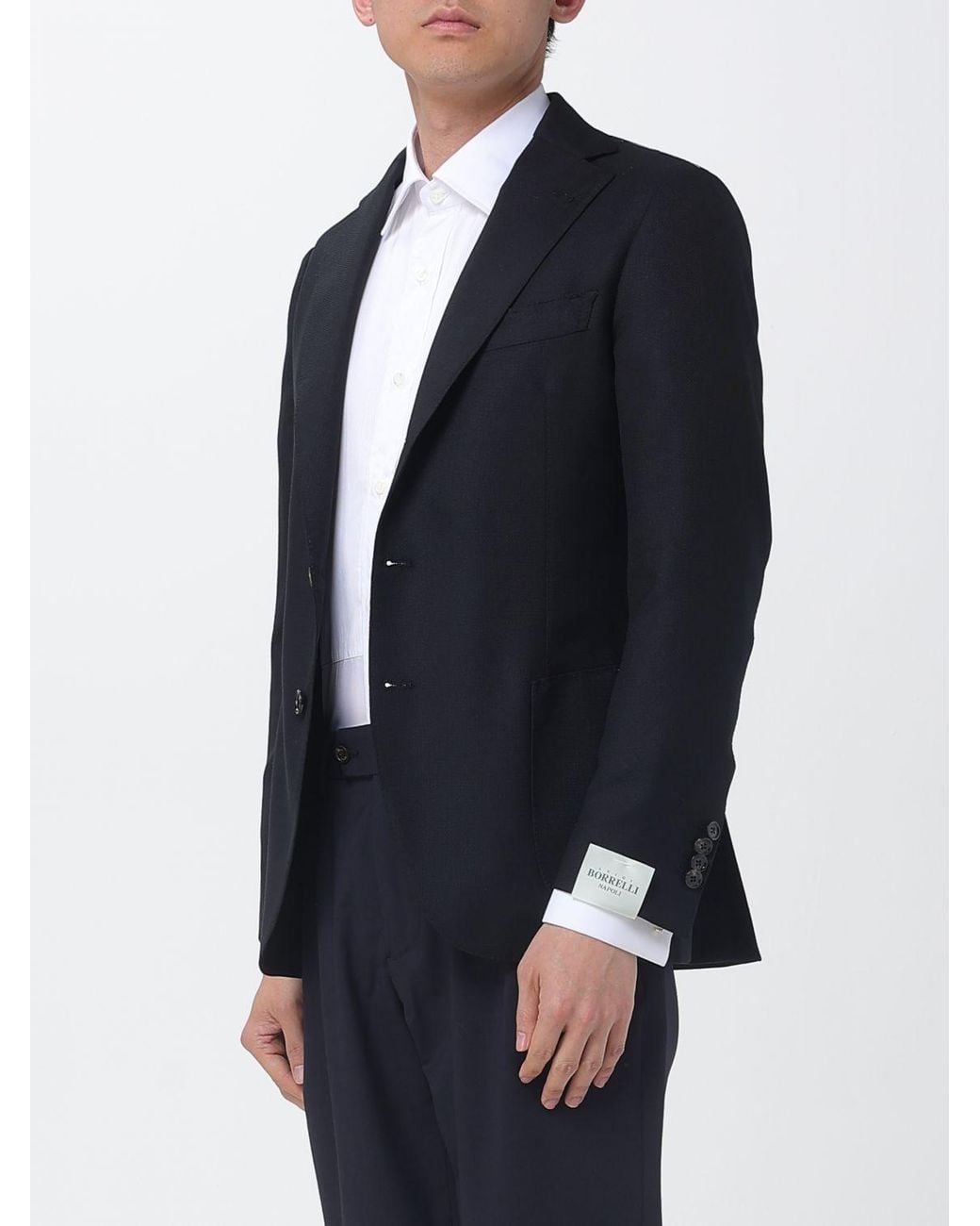 Luigi Borrelli Napoli Blue Single Breasted Blazer for men