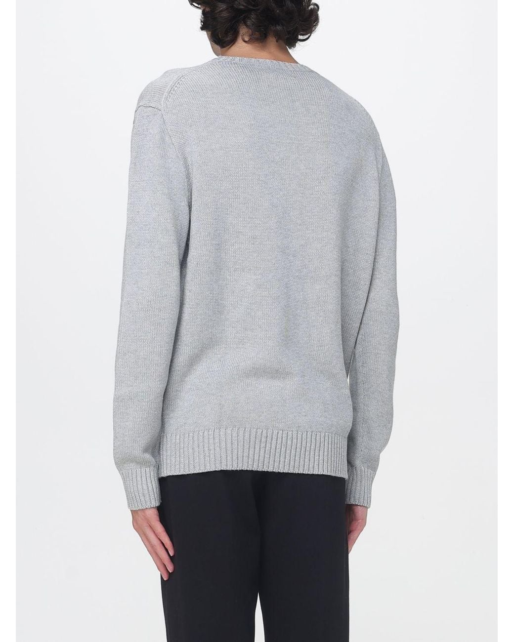 Polo Ralph Lauren Gray Cotton Crewneck Jumper With Iconic Embroidered Pony Logo for men