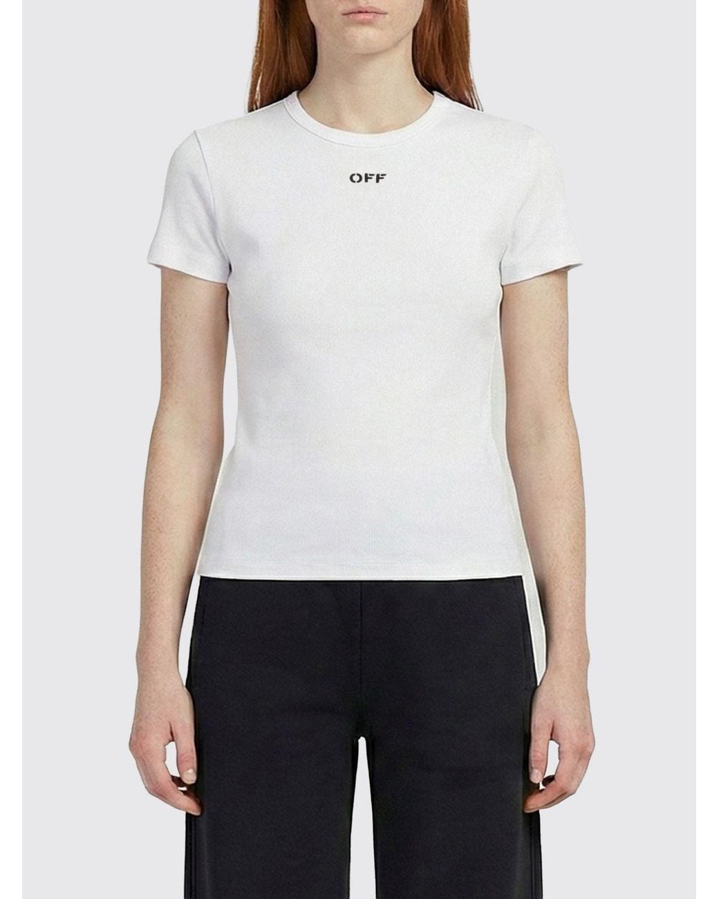Off-White c/o Virgil Abloh White Cotton T-Shirts With Logo