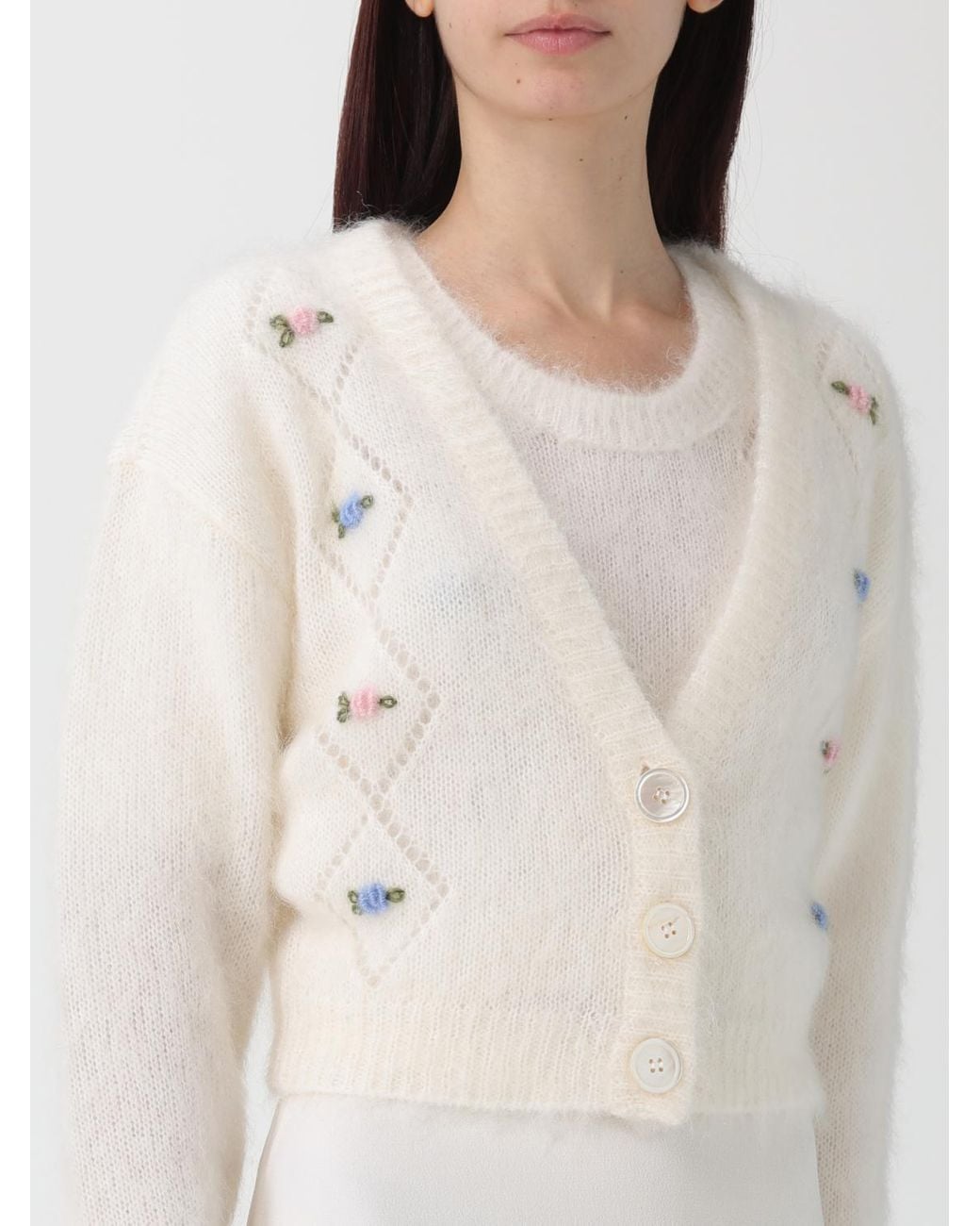 Alessandra Rich White Cardigan