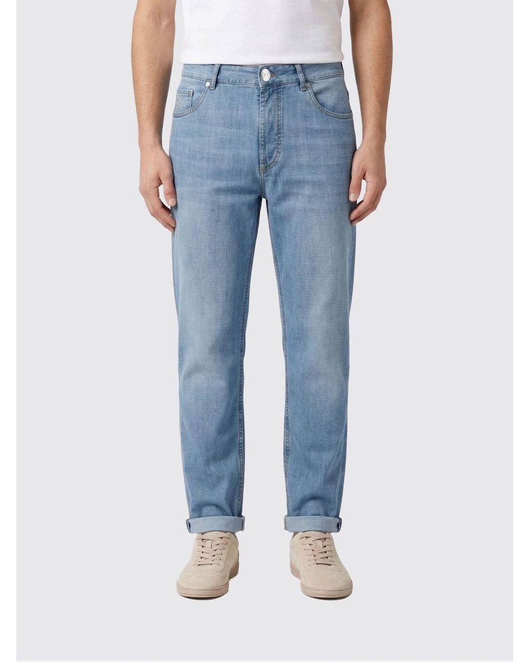 Brunello Cucinelli Blue Straight Jeans for men