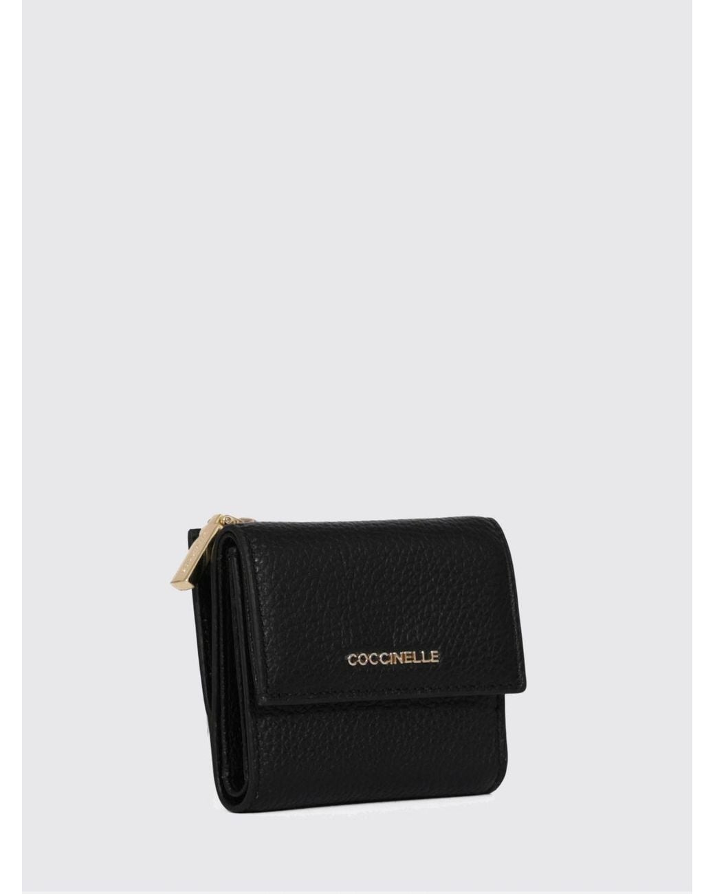 Coccinelle White Metallic Soft Tri-Fold Wallet