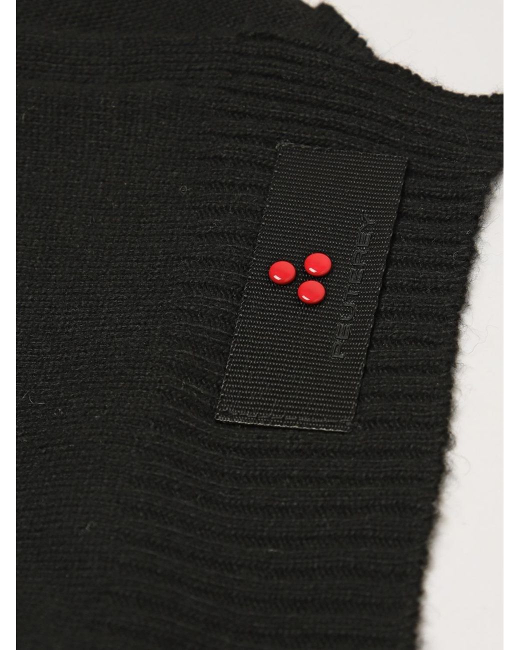 Peuterey Black Solid Colour Wool And Cashmere Blend Scarf for men