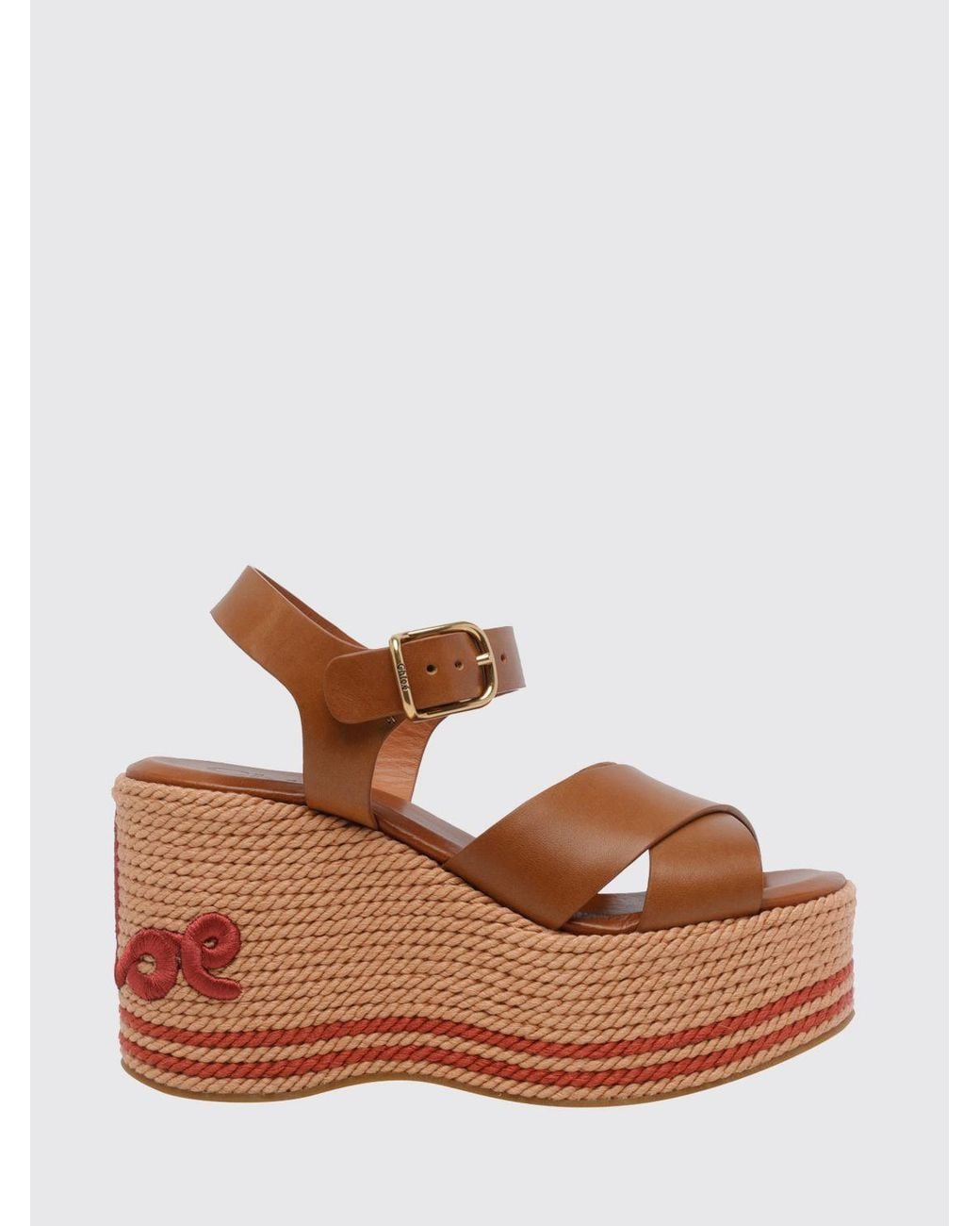 Chloé Brown ChloÉ High Wedge Sandals