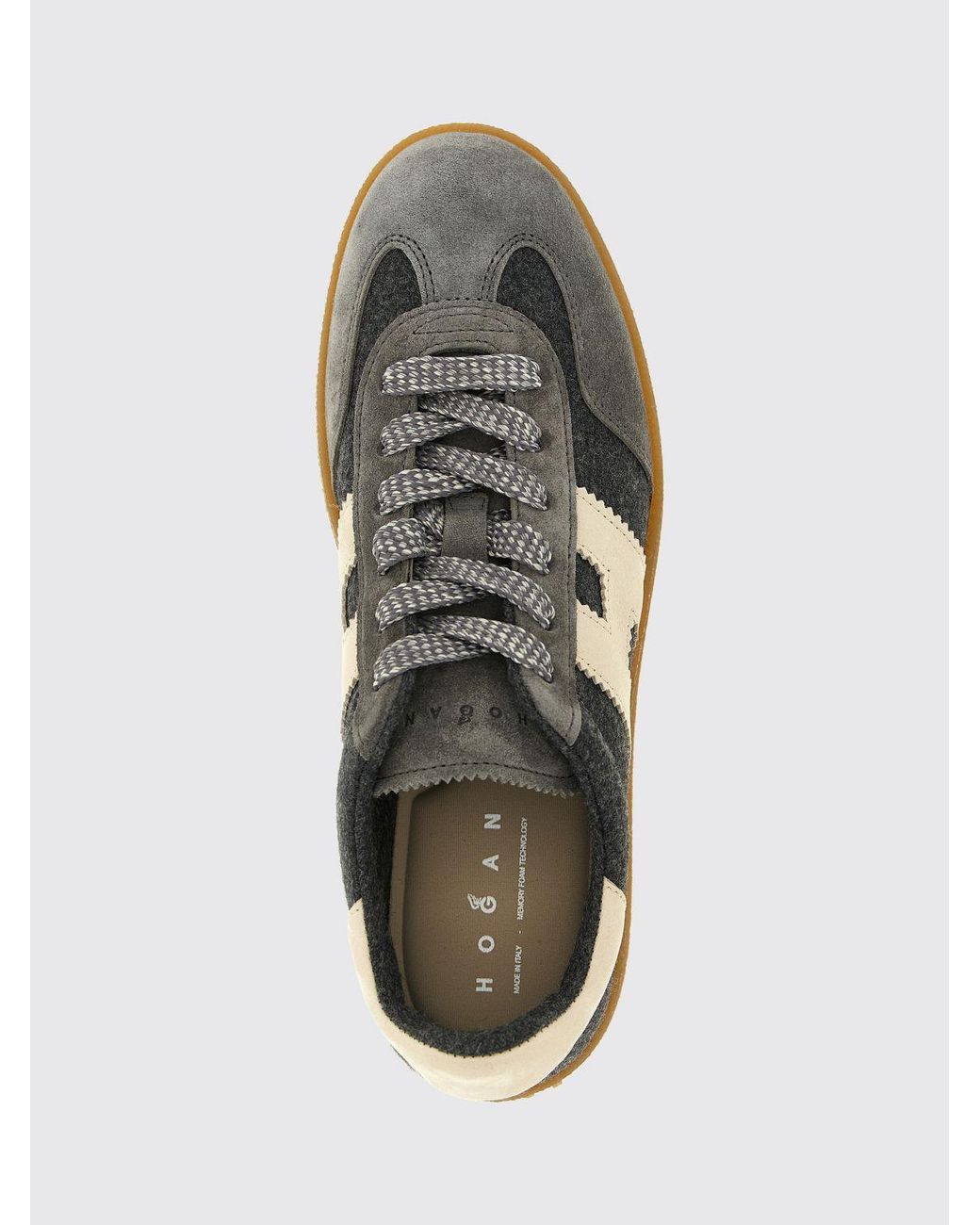 Hogan Blue Cool Leather And Technical Fabric Platform Sneakers With H Logo