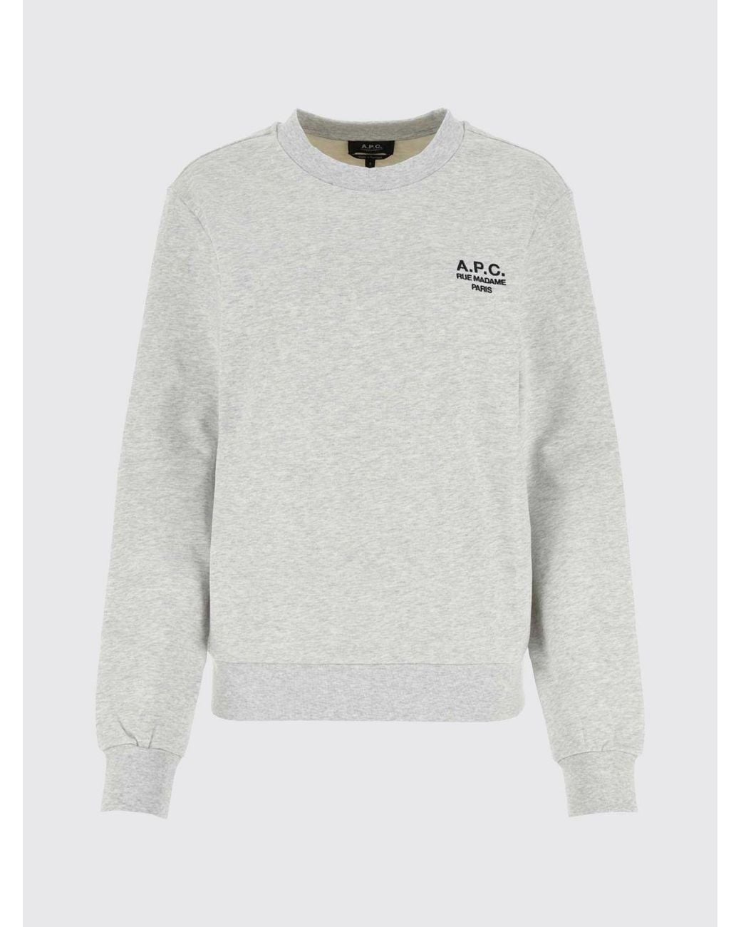 A.P.C. Gray Cotton Crew-Neck Sweatshirt With Logo for men