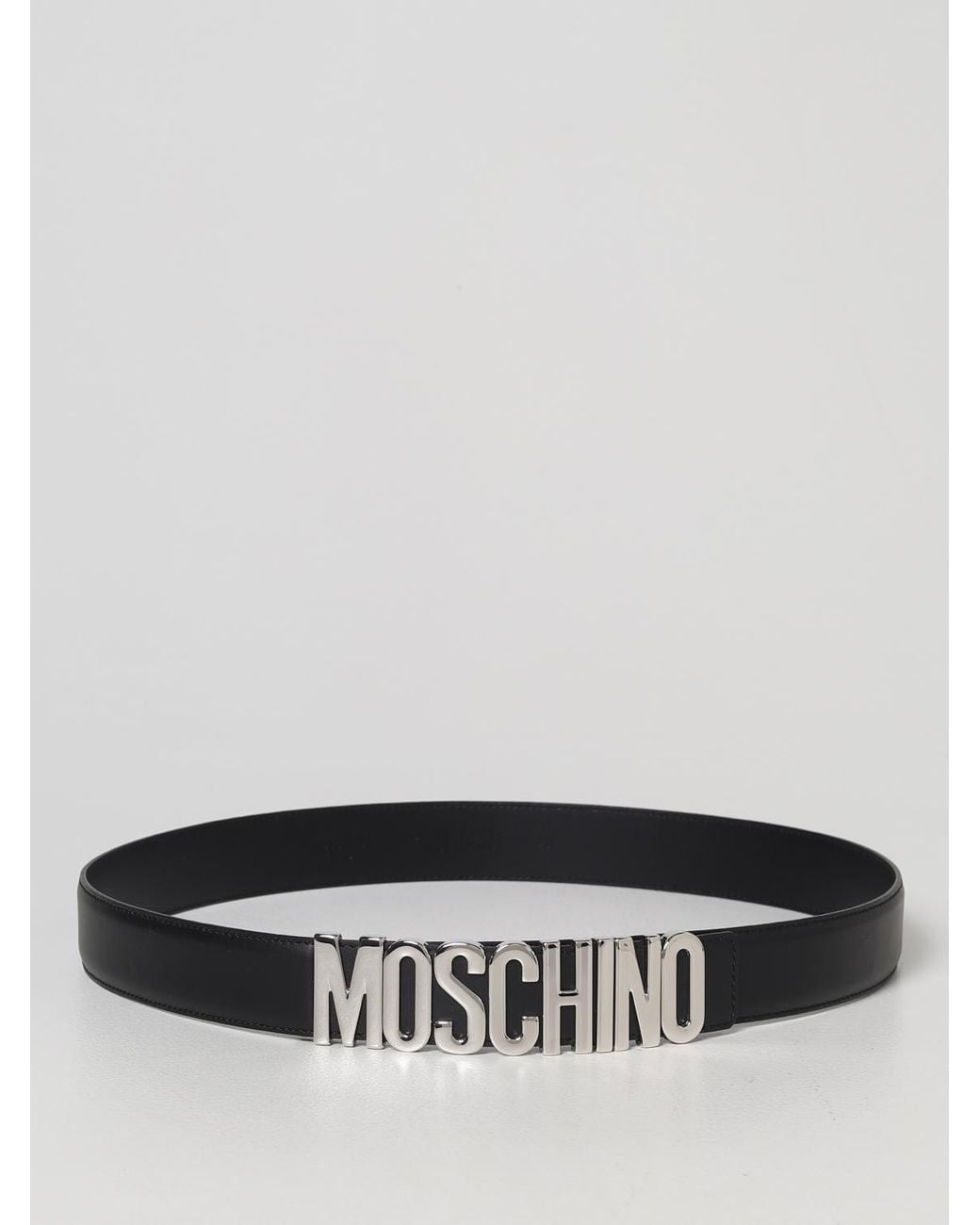 Moschino Couture Gray Smooth Leather Belt