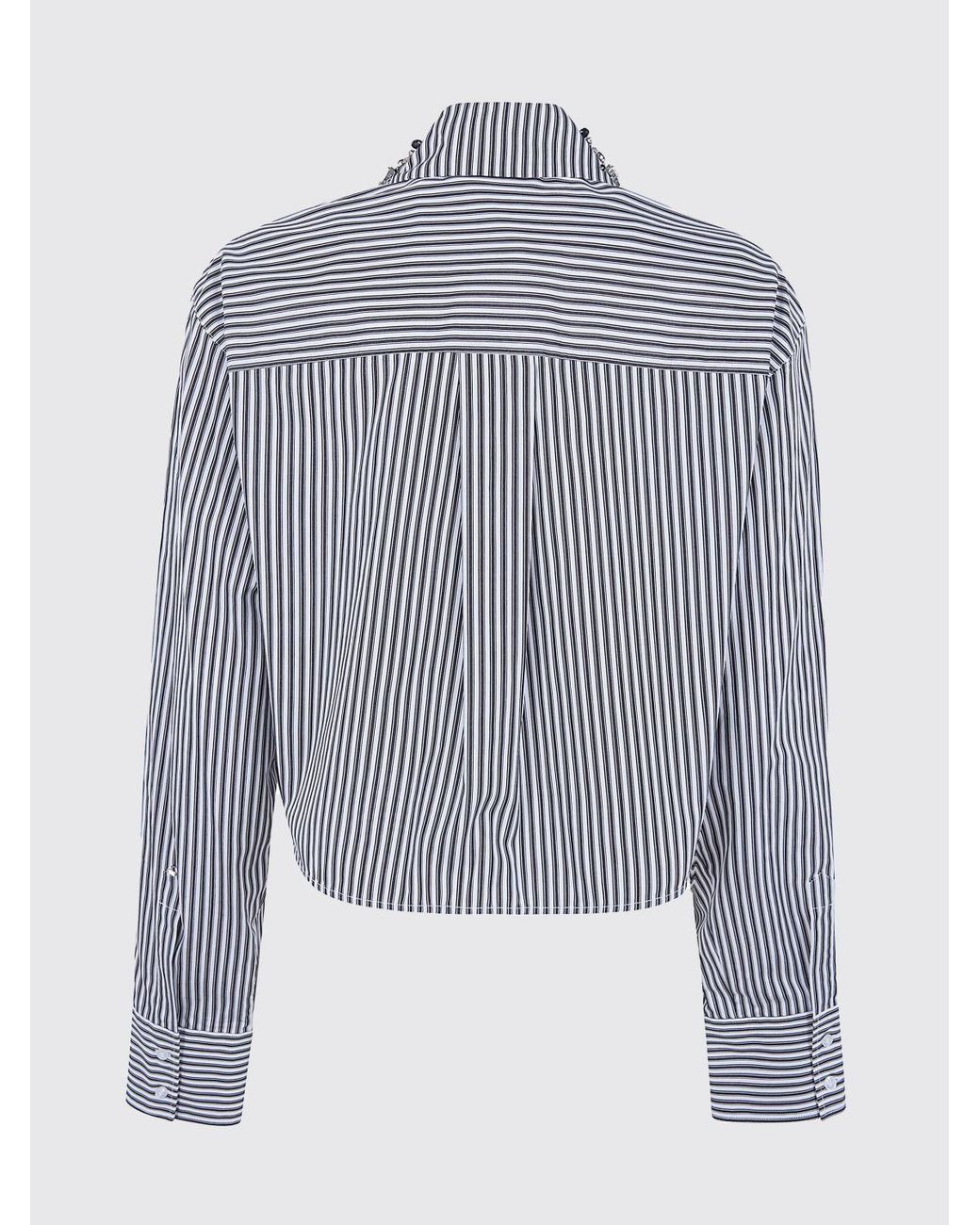 Sportmax Gray Striped Cotton Shirt
