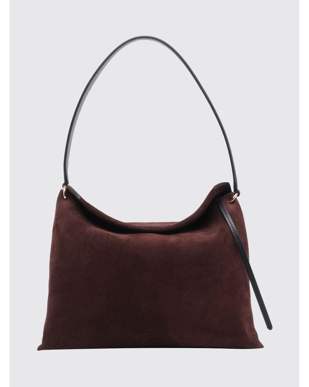Wandler Brown Penelope Small Calf Leather Shoulder Bag With Flap Closure