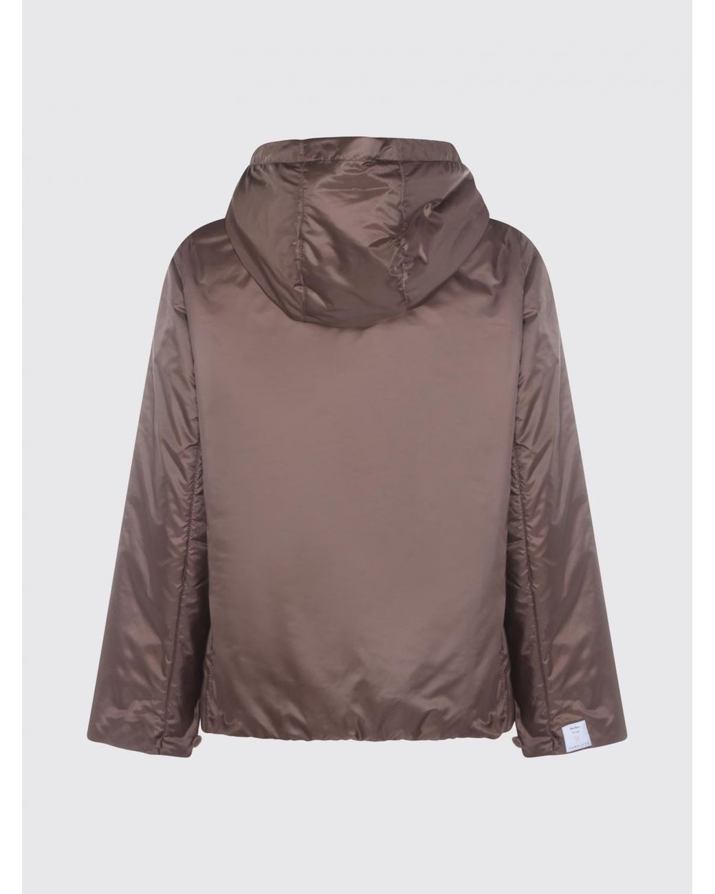 Max Mara Brown Greenh Hooded Nylon Raincoat