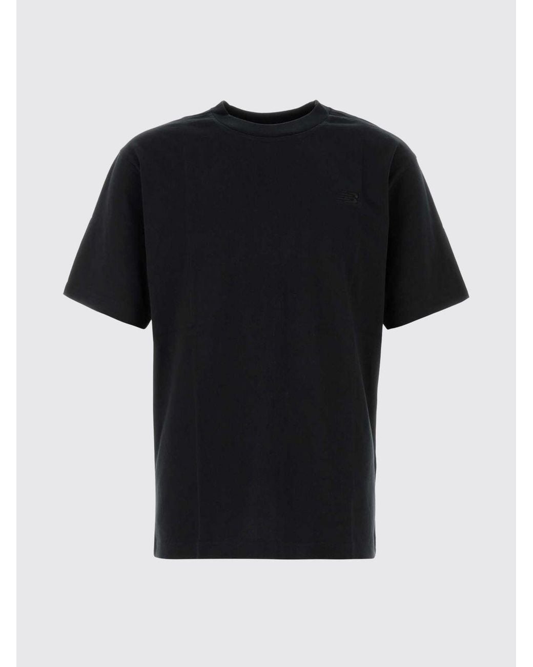 New Balance Blue Crewneck Cotton T-Shirt With A Tone-On-Tone Embroidered Logo for men