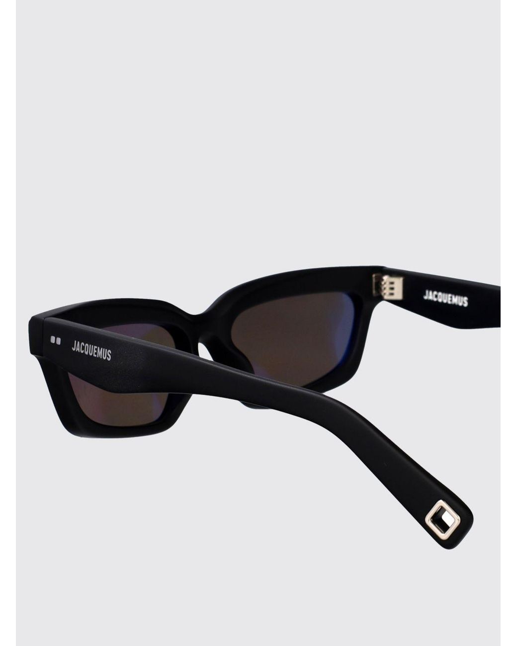 Jacquemus Black Le Salon Rectangular Acetate Sunglasses With Amber Lenses for men