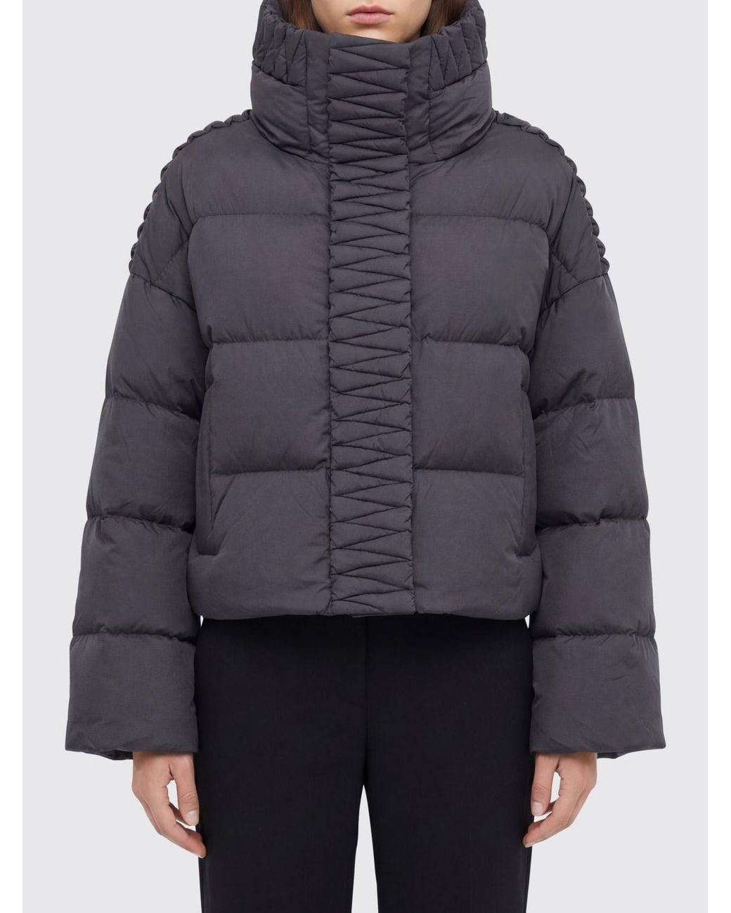 RAXXY Gray Quilted Padded Nylon Down Jacket