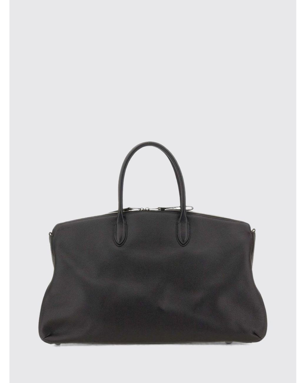 Borsalino Black Calf Leather Travel Bag With Double Handle And Logo