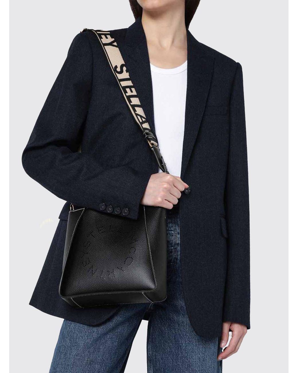 Stella McCartney Black Grained Faux Leather Bag