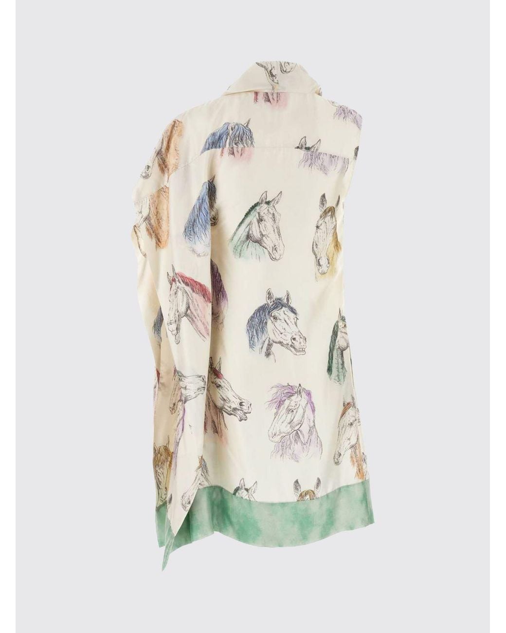 Moschino Couture White One-Shoulder Graphic Print Silk Mini Dress