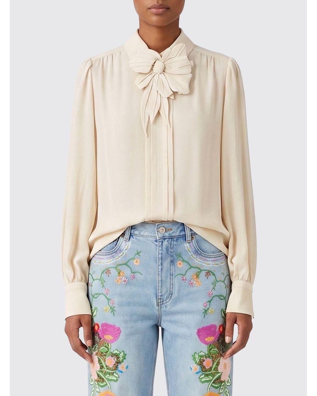 Valentino White Silk Blouse