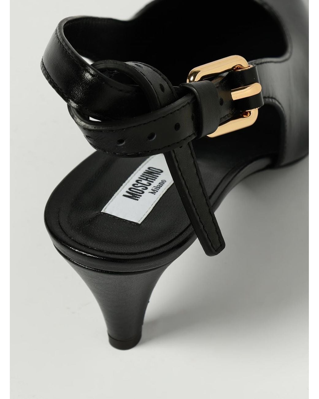 Moschino Couture Black Leather Slingback