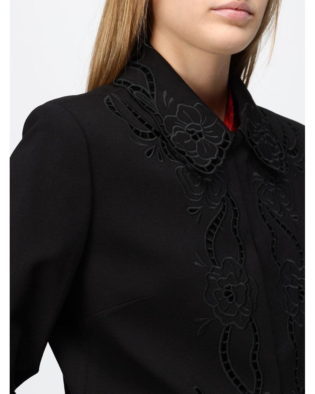 Twinset Black Single-Breasted Cropped Jacket