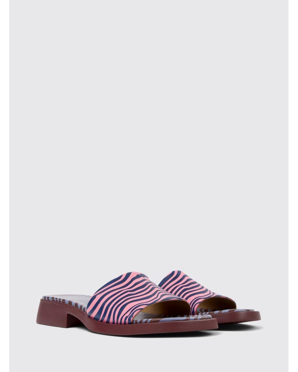Camper Pink Dana Animal Print Leather Sandals
