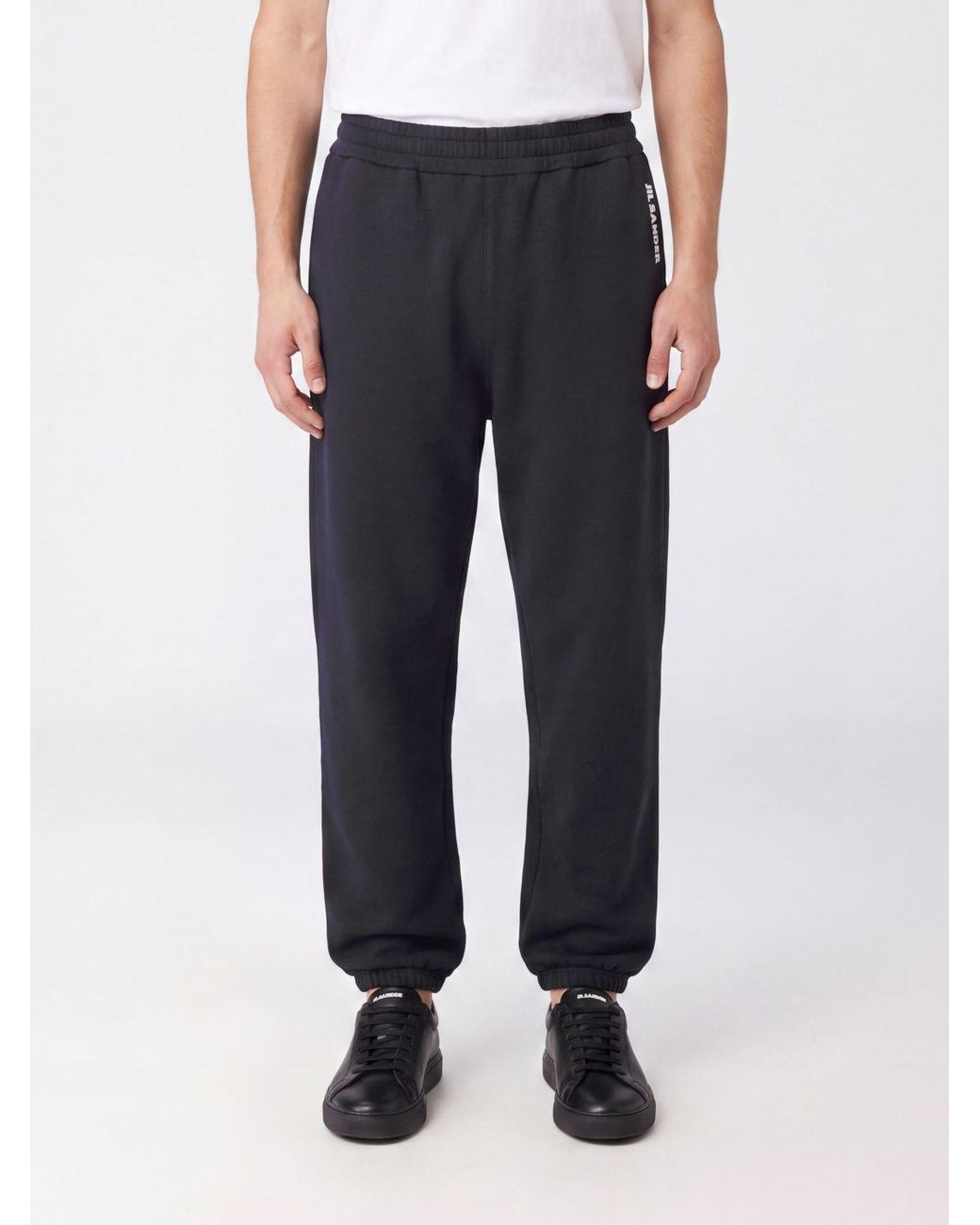 Jil Sander Blue Pure Cotton Jogging Trousers With Elasticated Cuffs for men