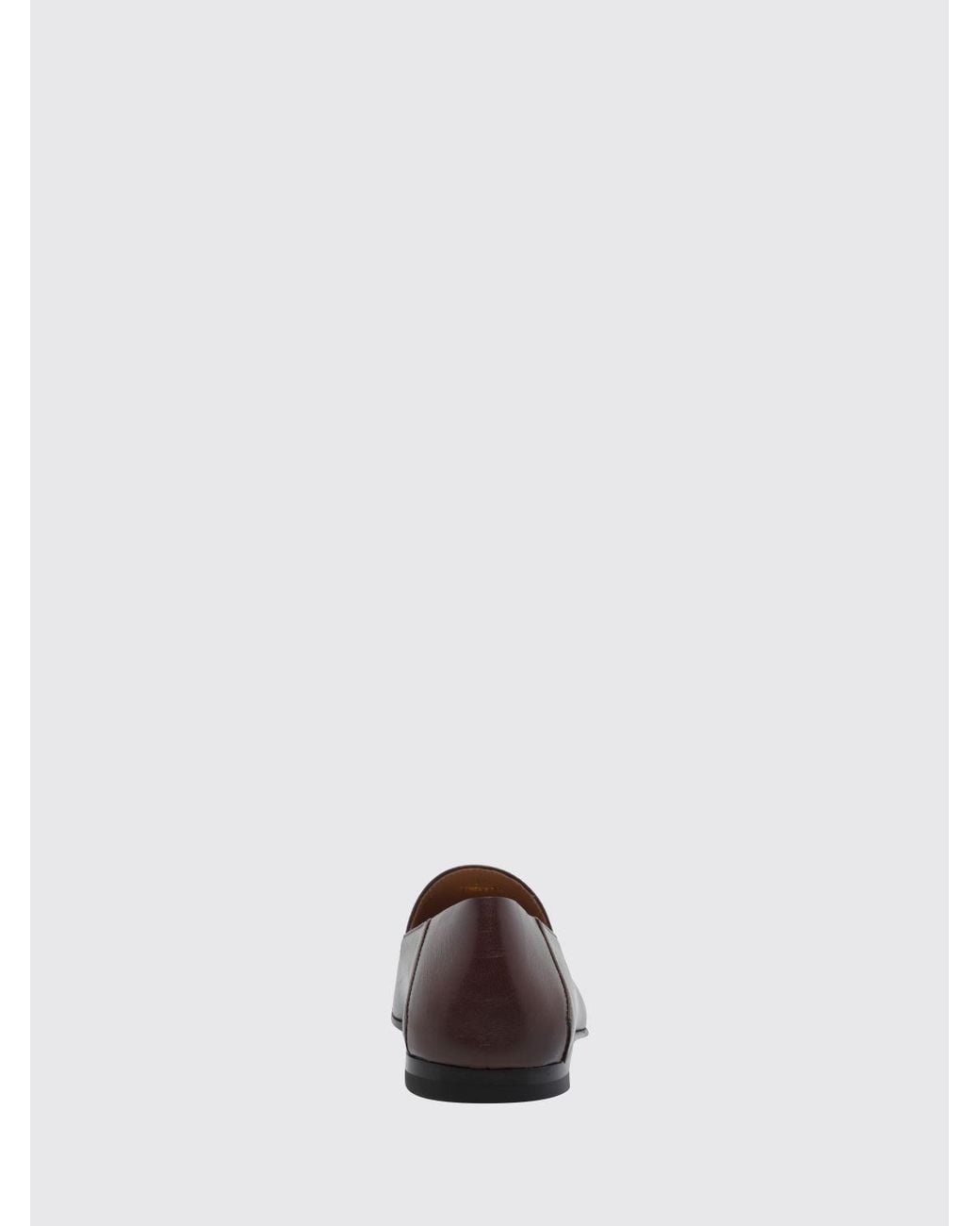 Tod's Brown Flat Smooth Leather Loafers With Metallic Logo