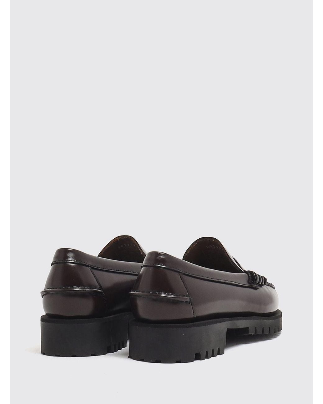 Sebago White Smooth Leather Penny Loafers With Notched Rubber Sole