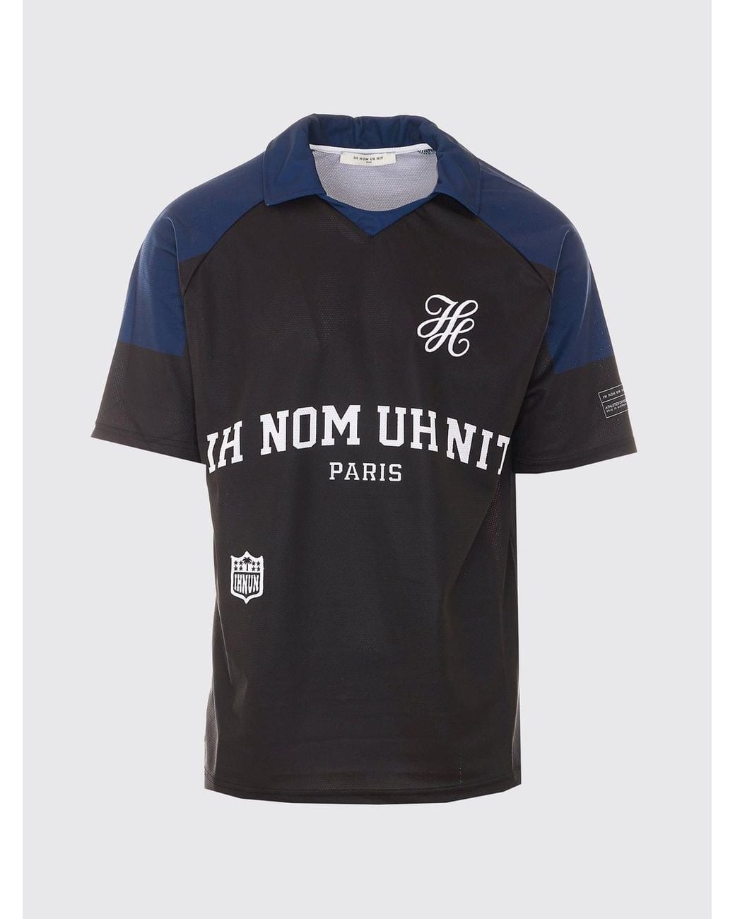 Ih Nom Uh Nit Blue Short-Sleeve Polyester Polo Shirt With Classic Collar And Logo for men