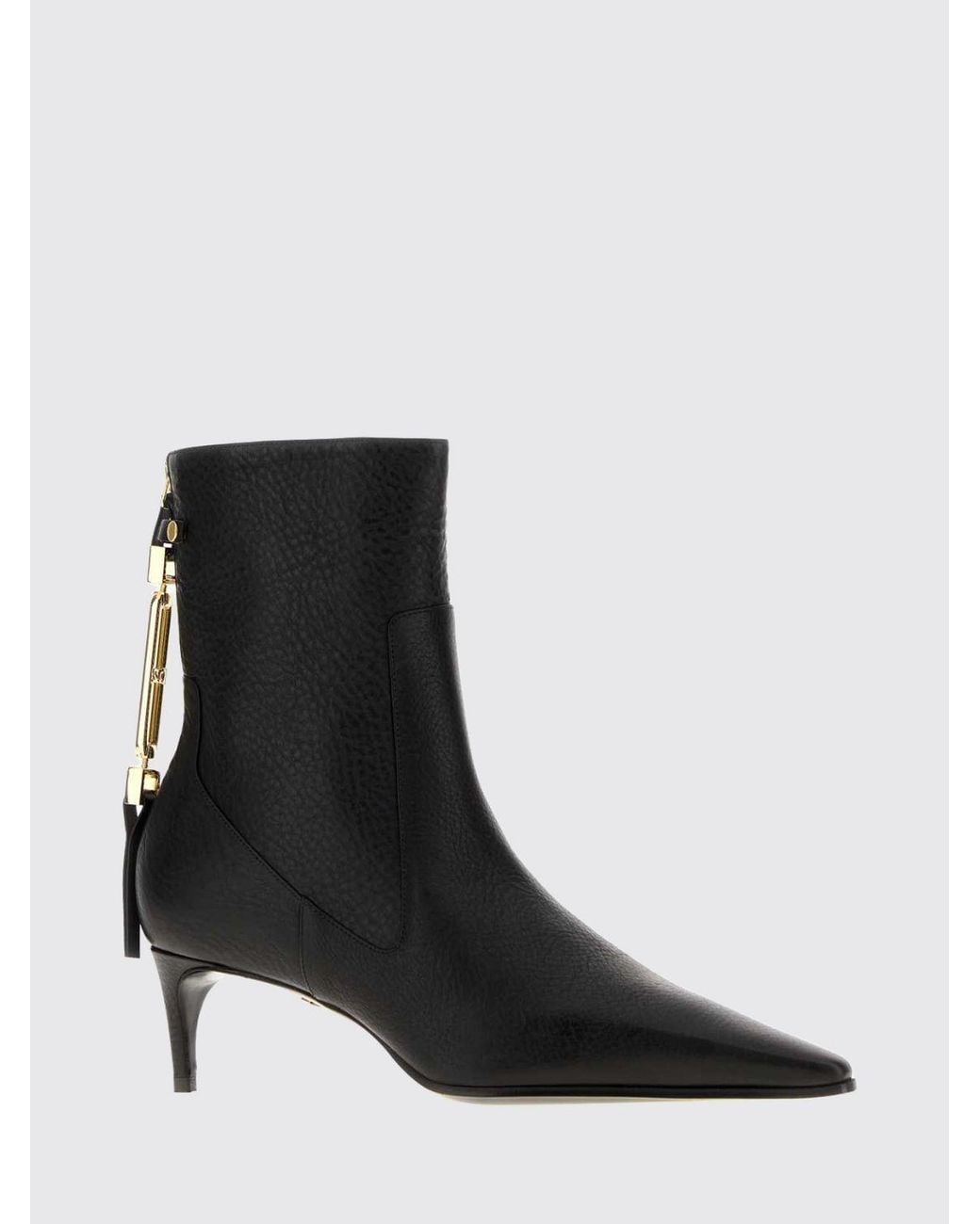 DSquared² Black Stiefeletten Aus Genarbtem Leder Mit Stiletto-Absatz Und Mandelförmiger Spitze