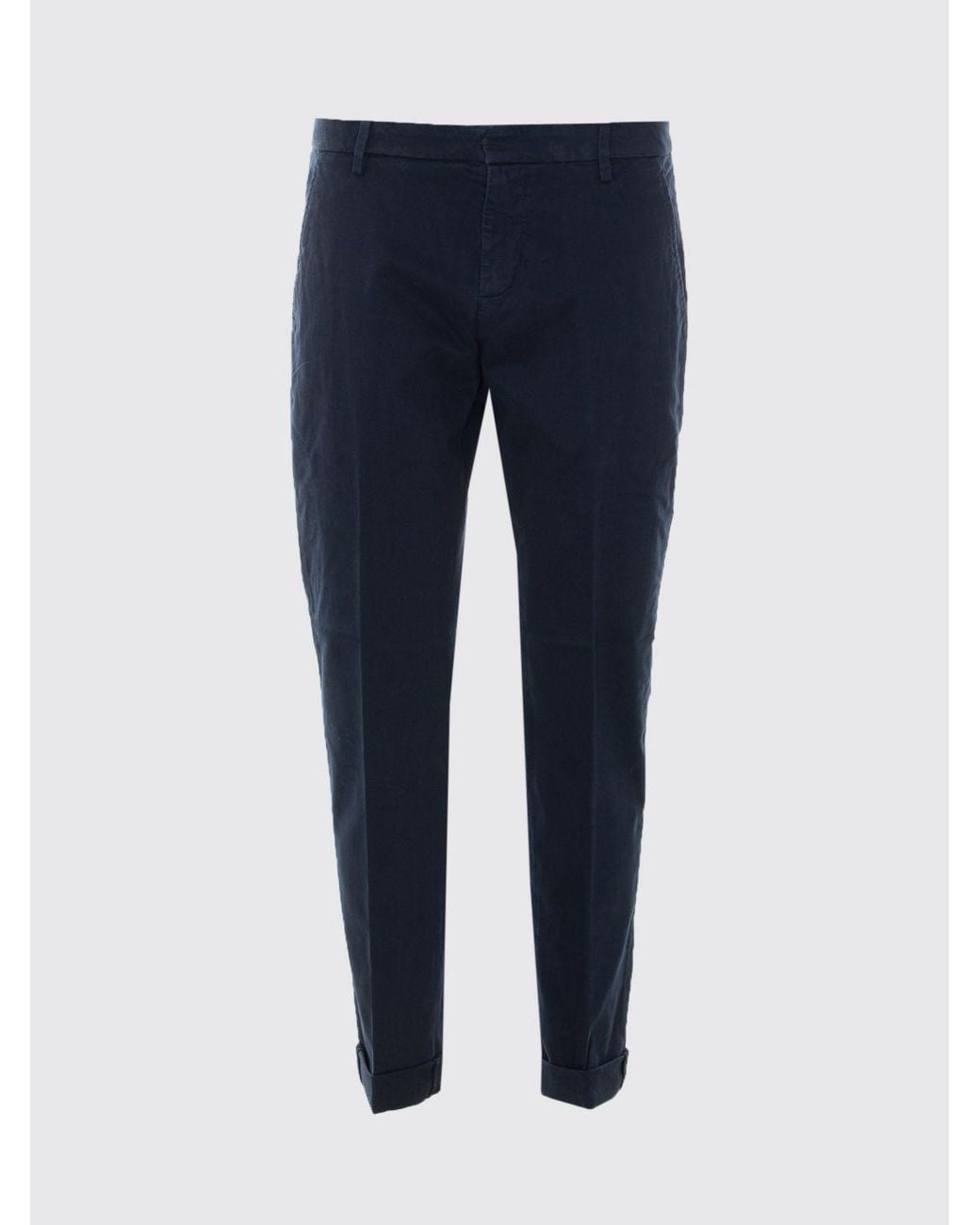 Dondup Blue Gaubert Slim Fit Mid-Rise Velvet Chino Pants for men