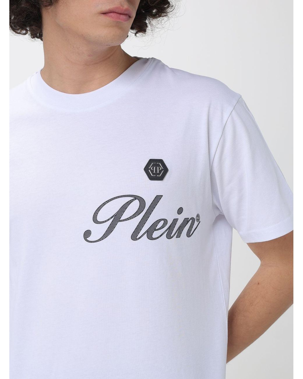 Philipp Plein White Cotton T-Shirt With Logo for men