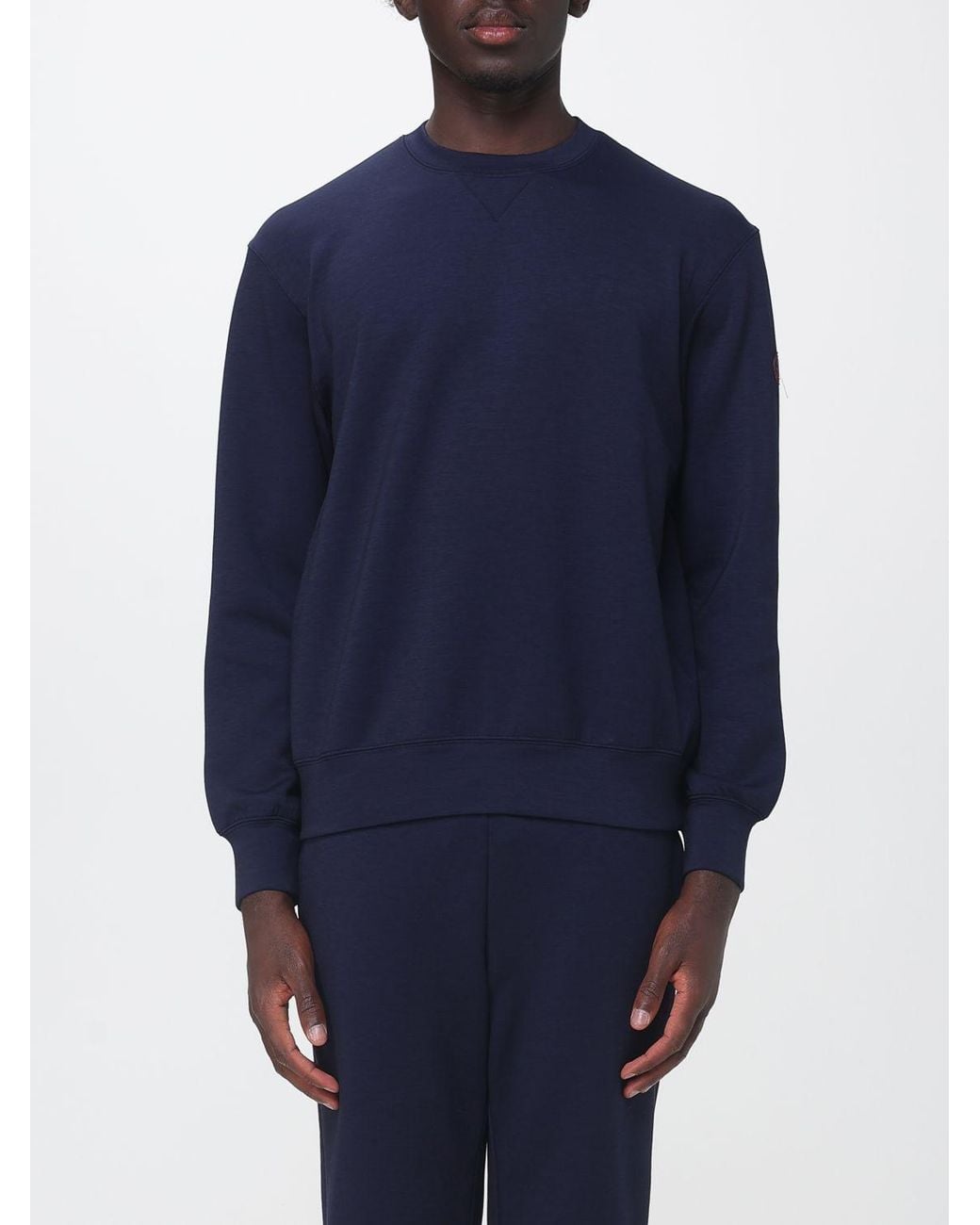 Save The Duck Blue Cotton Zip-Up Hoodie With Applied Logo for men