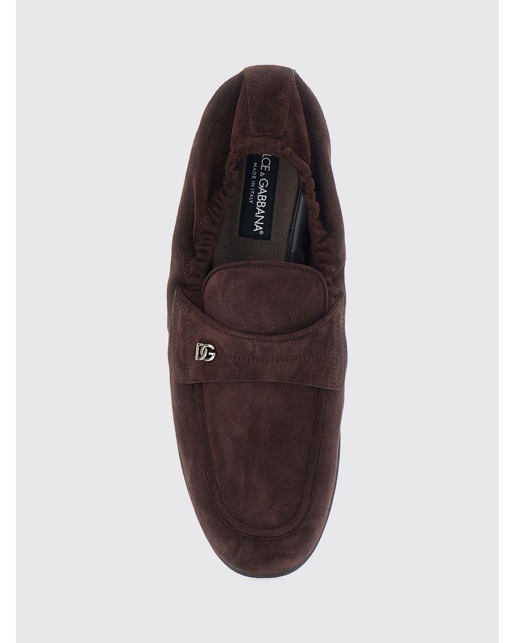 Dolce & Gabbana White Dolce &Amp Gabbana Suede Calfskin Loafers With Dg Logo for men