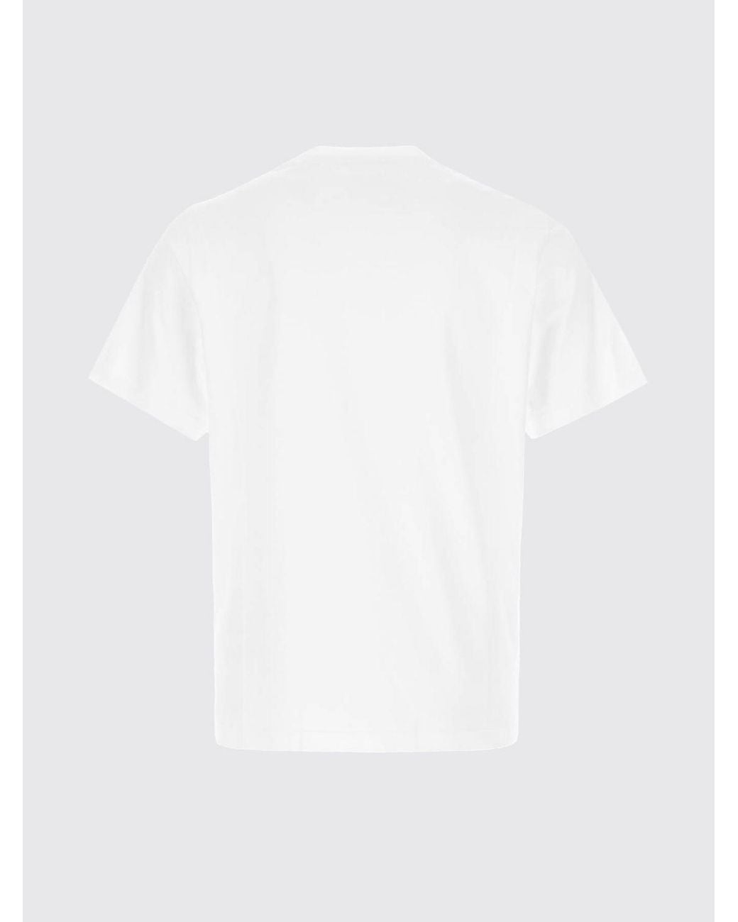 Autry White Crewneck Cotton T-Shirt With Contrasting Embroidered Logo for men